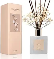 Cocorrína Reed Diffuser Set, 6.7 oz Clean Linen Scented Home Fragrance with Sticks for Bathroom Shelf Decor