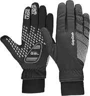 [GripGrab] Ride Windproof Winter Thermal Full Finger Padded Cycling Gloves Fleece Lined Touchscreen-Compatible Black HiViz