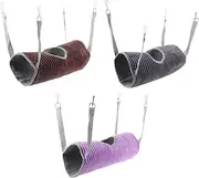 WOONEKY 3Pcs Squirrel Sleeping Tunnel Hammock Winter Warm Pet Warm Tunnel Cage for Hamsters Ferrets and Animals Comfortable Breathable Wear Resistant Design Grey