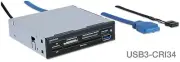 Internal 3.5" Bay 34-in-1 USB2 Card Reader/Writer w/ USB3 Port + SIM/Smart Card