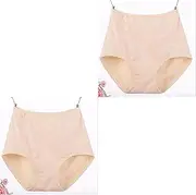 [FARZAH] Women Panties Female Underwear 2Pcs Large Size XL-6XL Sexy High Waist Womens Cotton Panties Breathable Solid Briefs Underwear Lingerie Panty Female Intimates (Color : 2Pcs Picture color28, Size : 75