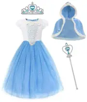 Cinderella Princess Dress Girls Snow White Fancy Party Costume Halloween Dres...