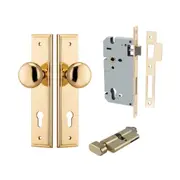 Iver Cambridge Door Knob on Stepped Backplate Entrance Kit Key/Thumb
