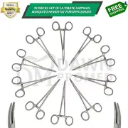 10 Pcs Mosquito Hemostat Locking Forceps 3.5" Curved Surgical Dental Medical