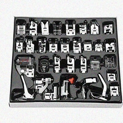 StitchMaster 32-Piece Universal Sewing Foot Kit - Metal & Plastic Feet with Stor