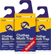 POWERFUL MOTH TRAPS FOR CLOTHES MOTHS | Odor-free & Natural | Best Catch-Rate for Clothes Moth and Carpet Moth Traps on the Market! | 3-Pack from MothPrevention - Results Guaranteed