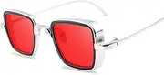 [HAOMAO] Vintage Square Mirror Sunglasses For Men And Women Metal Frame Steampunk Sun Glasses For Driving Anti-Reflective