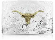 Montana Silversmiths Men's Longhorn Belt Buckle