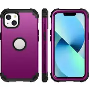 For iPhone 14 Plus Case, Protective Triple-layer Armour Cover, Dark Purple