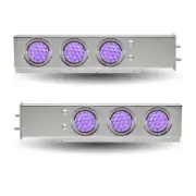 Stainless Steel Rear Mud Flap Hanger Bar Purple LED Lights Spring