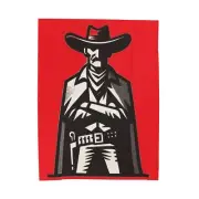 Velveteen Plush Blanket Cowboy Carl Western Retro Home Decor Simple Bold Sleek