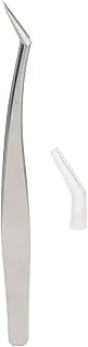 Eyelash Tweezers High Precision Eyelash Extension Tweezers Graft Stainless Steel (Long Oblique Tweezer)