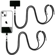 Cell Phone Lanyard, 2 Pcs Universal Crossbody Patch Phone Black + Black