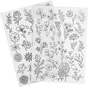LOLIPPYY 2Sheets Embroidery Stencils Wash Away Stabilizers for Floral Patterns Versatile Embroidery for Clothing Repair and Design Water Soluble Fabric for Creative Projects