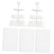 5 Pcs Cupcake Stand Set - Plastic Dessert Table Display Set, 2 Square 3 White