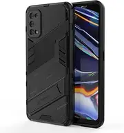 [EASSGU] Case for Oppo A54 5G / Oppo A74 5G (6.5 Inches), with Kickstand PC Silicone Shockproof Armor Mobile Phone Case - Black