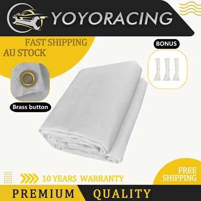 400x500cm Heavy Duty Waterproof Dustproof White Canvas Tarp Camping Tarpaulin AU