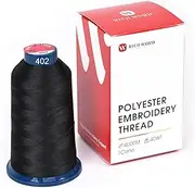 Poolin Richword Black Embroidery Thread 4000M(4374Y) 40WT Polyester Thread 100 Colors Selected for Commercial Multi Needles and Single Needle Embroidery Machine 0402