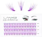 LANKIZ Cluster Lashes for DIY Eyelash Extension, 20D Purple Individual Lashes, 8