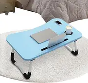 Portable Bed Desk, Laptop Desk for Bed,Folding Reading Description with Cup Holder and Tablet Slot | Laptop Tray with Drawer
