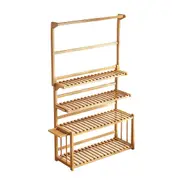 Lauft 4 Tier Wooden Plant Stand Planter Shelf Storage Shelving Display Rack