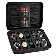 Watch Box Organizer Case, 10 Slots Men Women Display Holder Storage Stand Roll