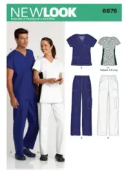 New Look Pattern Uncut 6876 Unisex Scrubs Men Womens Pants Top XS to XL