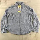Orvis Button Down Shirt Womens Small Light Blue Linen Rayon Blend Loose Blouse