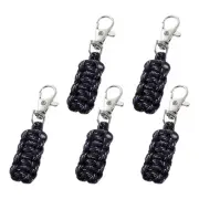 Paracord Zipper Pull, 80 mm Length for Backpacks - Cylinder (5 Pack, Black)