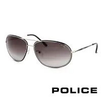 在飛比找momo購物網優惠-【POLICE】金屬大框面時尚必備飛行員太陽眼鏡(銀色 PO
