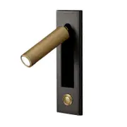 Reading Lights,Headboard Wall Light Reading Light Recessed Push Switch Wall Lamps for Living Room Black Gold