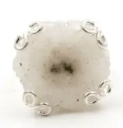 Natural Solar Quartz Eye 925 Solid Sterling Silver Ring Sz 8,