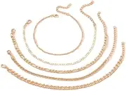 [Generic] Ankle Bracelets Set for Women Boho Beach Anklet Chain Adjustable Foot Jewelry for Girls Extremely Simple Style