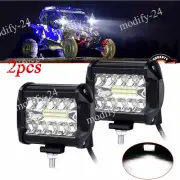 2PCS 4"inch 80W LED Work Light Dual Color White Fit Can-Am Maverick X3 UTV ATV