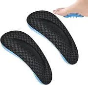 [Generic] Orthopedic Insoles | Half-Size Flat Feet Insoles Arch Support Cushion | Plantar Inserts Soft and Comfortable Flat Foot Corrector, Heel Pads for Work Boots, Shoes