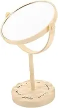 Vintage Style Double Sided Makeup Mirror Freestanding Retro Vanity Mirror with Magnifying Feature Stable Support Smooth Rotation for Desk Use