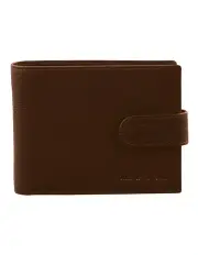 [PIERRE CARDIN] Rustic Leather Men's Wallet in Chestnut in Chestnut