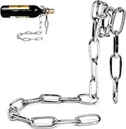 Wine Bottle Holder Chain Design Wine Holder Chain, Chains Wine Bottle Stand, Floating Iron Chains Wine Bottle Rack, Creative Wine Bottle Holder for Wine Storage