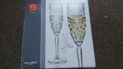 Set of 6X RCR Oasis Italian Crystal Champagne Flutes Glasses Brand New in box