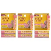 Burts Bees Pink Grapefruit Moisturizing Lip Balm Twin Pack by Burts Bees for Unisex - 2 x 0.15 oz Lip Balm - Pack of 3