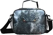 Insulated Lunch Box Dragon Head Scary for Women Men - Ideal for Work, Picnics - Includes Adjustable Shoulder Strap