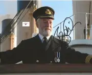 1997 TITANIC, BERNARD HILL REPRINT SIGNED PHOTO, TAKE HER TO SEA MR MURDOCH