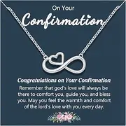 [UNGENT THEM] Infinity Heart Necklace for Girls, Birthday Valentines' Day Graduation Confirmation Christmas Back to School Gifts for Teens, Girls