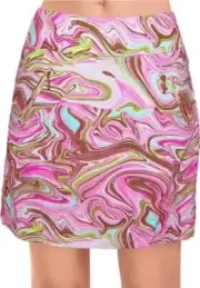 Jamie Sadock Golf Skort Skirt Size 14 Pink Marbled Whirl 17.5" Pull On