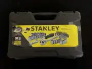 Stanley Drive 60 Piece Socket Set Mechanics Tool Set With Case New Open Box