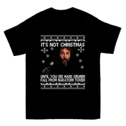 Die Hard Hans Gruber Nakatomi Tower Christmas Knit Pattern T-shirt