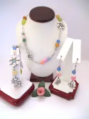 Brighton "FLORETTE" Necklace-Earring-Bracelet Set (MSR$264) NWT/Pouch