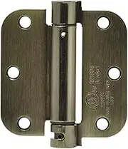 Amazon Basics Self-Closing Door Hinge, 88.9 x 88.9 mm, 1 Piece, Antique Brass