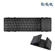 Wireless Folding Keyboard with Touchpad/Numberpad Rechargeable Foldable Bluetooth Keyboard for Tablet Ipad Touchpad version