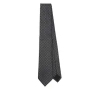 [Gucci] Gucci Horsebit-jacquard Silk Tie ONE SIZE GREY
